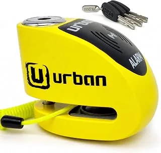 URBAN UR906Y Candado Moto Disco Alarma 120dB Hi-Tech X2 ON, Remplazabl