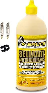 X-Sauce Kit Sellante Anti Pinchazos para Tubeless, Amarillo, 500ml +2 