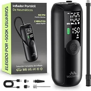 Woowind Inflador Ruedas Coche, Bici y Moto, Apagado Automático, 10,3 B
