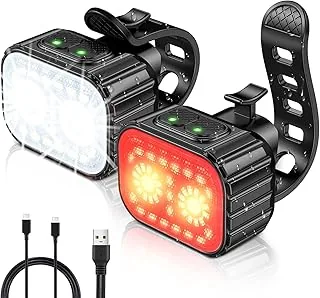 CIRYCASE Luz Bicicleta Potente LED, Luces Bicicleta Delantera y Traser