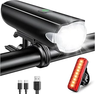 CIRYCASE 1200 Lúmenes Luz Bicicleta con Haz Ancho, 3+5 Modos Luz Bici