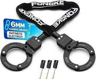 Candado Patinete Electrico, 92cm de Cadena de Acero de 6 mm, Negro