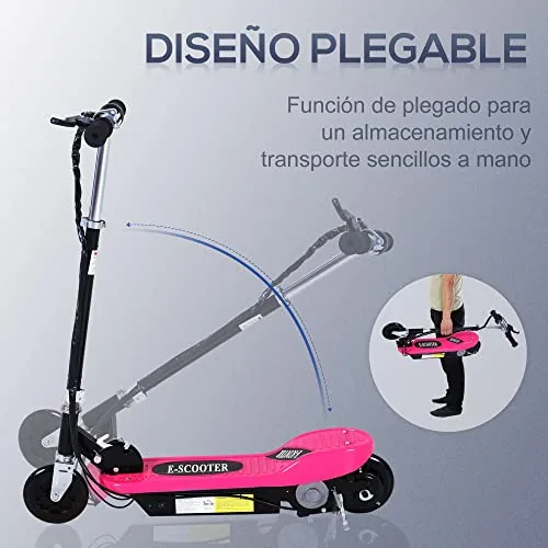 HOMCOM Patinete Eléctrico Plegable para Adolescentes 78x37x8