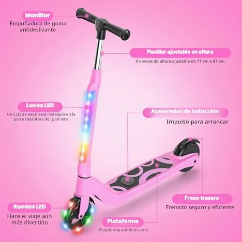 SISIGAD - Patinete eléctrico para niños de 6 a 12 años, 5.3"