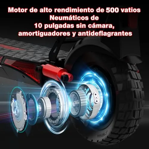HITWAY Patinete Eléctrico Adultos Potente 500W, Autonomía 90