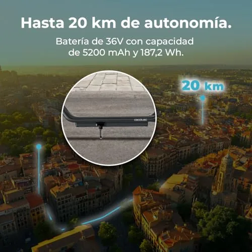 Cecotec Patinete Eléctrico Homologado con App y Acople para