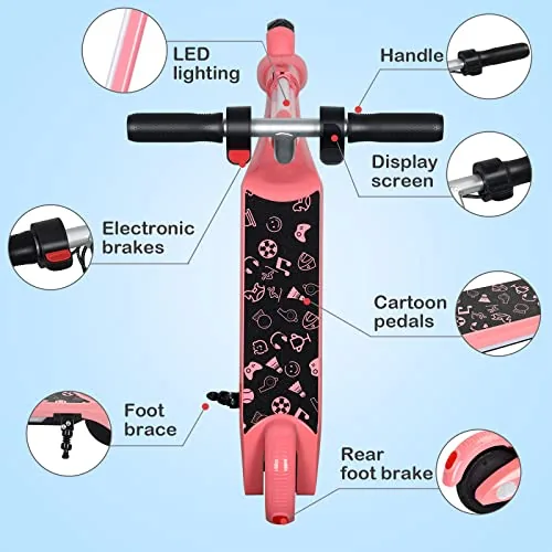 Patinete eléctrico para niños, dos modos de velocidad, tres