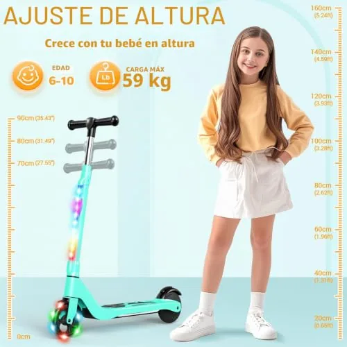 SISIGAD Patinete eléctrico para niños de 6 a 10 años, Patine