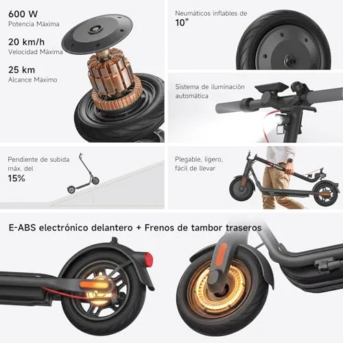 NAVEE Patinete Eléctrico Homologado DGT, 25-55km Autonomía,