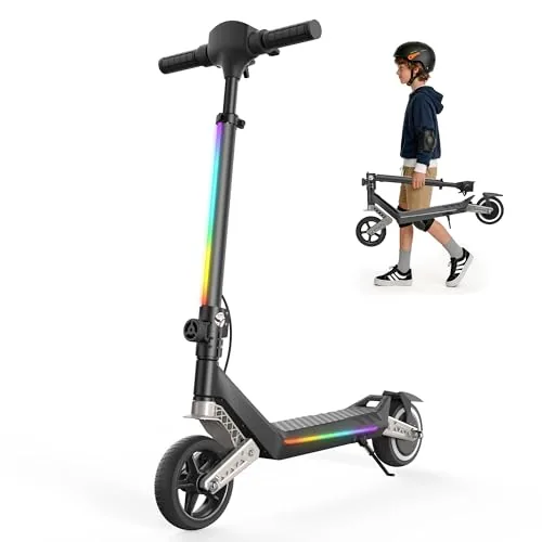 isinwheel Patinete Electrico Niño K6,6-12 Años,Ruedas Macizas 6.5",3 Velocidades