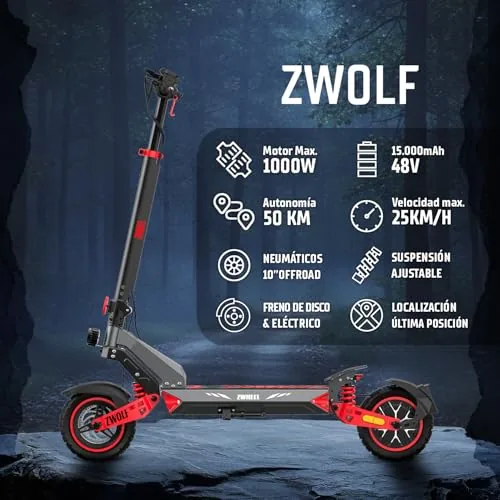 ZWHEEL ZWOLF | Patinete Eléctrico Adultos Homologado con Tal