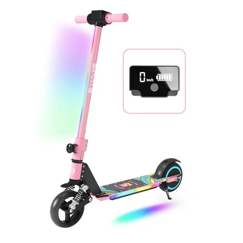 Patinete Eléctrico para Niños, Plegable 6-12 Años, Patinete Infantil con Pantall