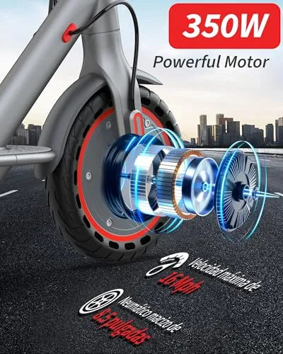 Patinete Eléctrico Adultos, Scooter Electrico Plegable,Rueda