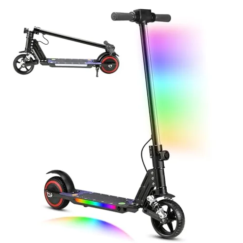 Patinete Eléctrico Niños 6-12 Años Plegable Altura Ajustable 14km/h 8KM Luces LE