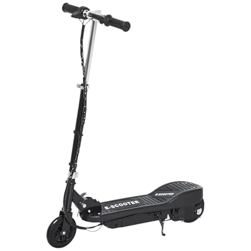 HOMCOM Patinete Eléctrico Plegable +7 Años 24V Altura Ajustable Negro