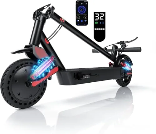 HX D06 Patinete Eléctrico para Adultos Plegable, Motor de 500 W, Batería de 16/2