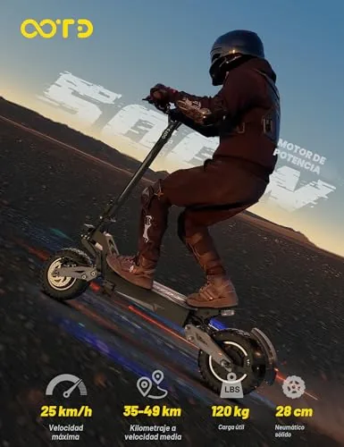 OOTD T10 Patinete Eléctrico Adultos, E Scooter de 900W Pot.