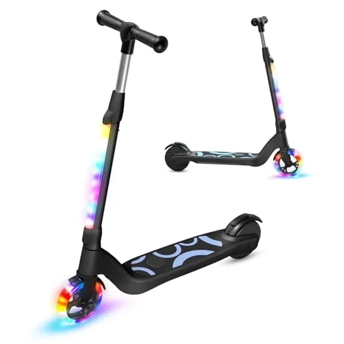 TST Patinete Eléctrico para Niños de 6 a 10 años, con Luces LED, Patinetes Niño 
