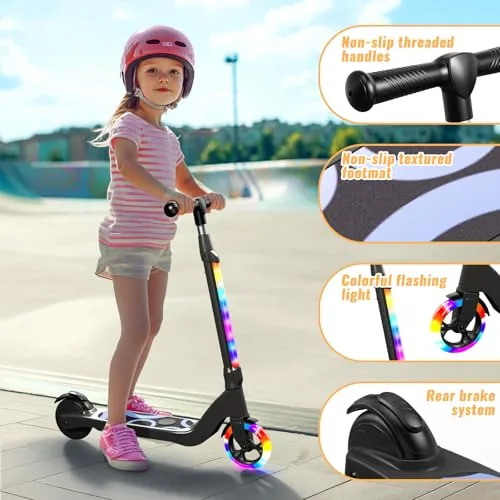 TST Patinete Eléctrico para Niños de 6 a 10 años, con Luces