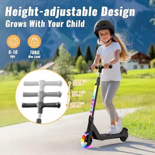 TST Patinete Eléctrico para Niños de 6 a 10 años, con Luces