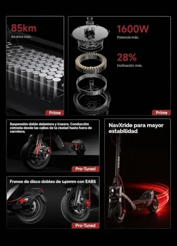 NAVEE NT5Max Patinete Eléctrico Homologado DGT, Autonomía 85