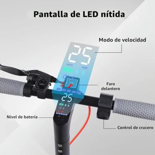 Patinete Eléctrico Adultos 8.5" Antipinchazos, Motor 350W, 2