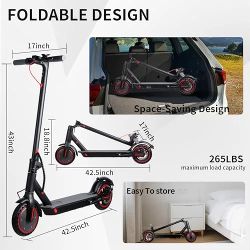 Patinete Eléctrico Adultos 8.5" Antipinchazos, Motor 350W, 2