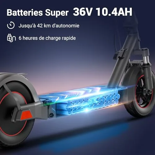 SISIGAD Patinete eléctrico adulto de 10 pulgadas con suspens