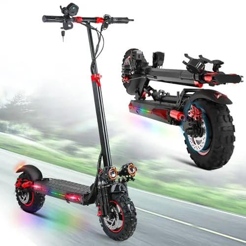 1600W Patinete Eléctrico Adultos Autonomía 45-55KM, 48V/18Ah Batería, Ruedas 10.