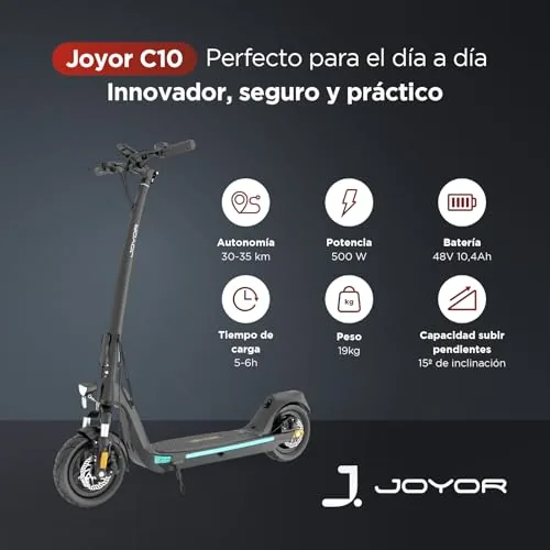 JOYOR C10 DGT Patinete Electrico Adultos - Motor de 500W Aut