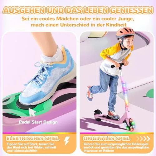 SISIGAD Patinete eléctrico para niños de 6-8-10 años Patinet