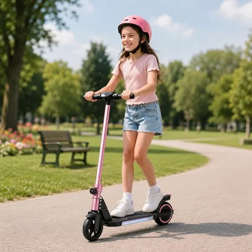 ORYXEARTH - Patinete eléctrico infantil de 6 a 16 años, plegable, doble freno, v