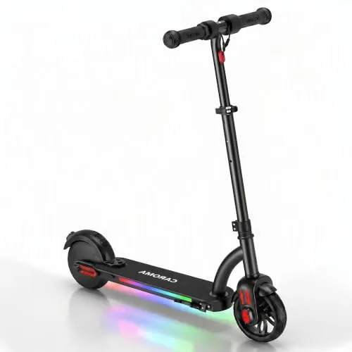 Caroma - Patinete eléctrico para niños de 6 a 12 años, con Motor de 150 W, 3 vel
