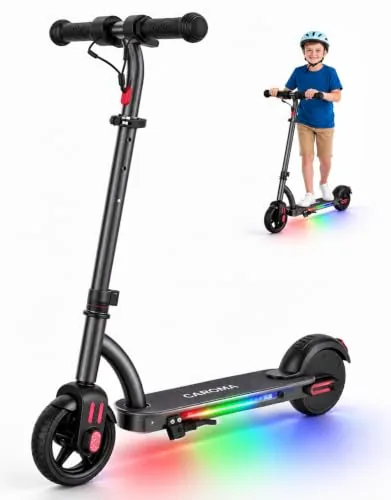 Caroma Patinete eléctrico Infantil de 150 W, Altura Ajustable y Plegable, Pantal