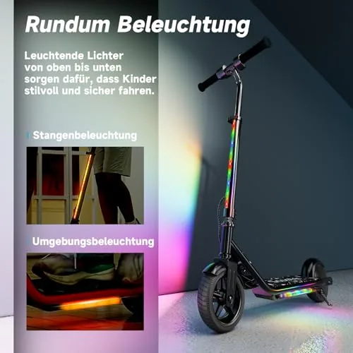 iScooter Scooter eléctrico para niños de 6 a 12 años, motor