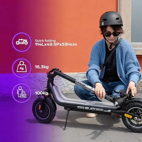 Patinete eléctrico adulto 100 Evo – Autonomía hasta 25 km –