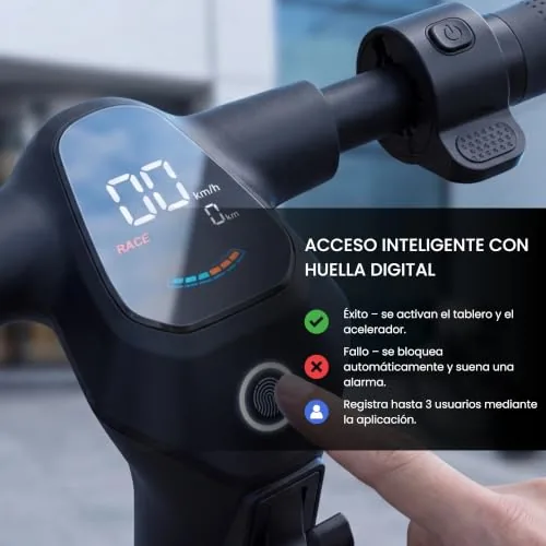 RS Patinete Eléctrico con Sensor de Huella Dactilar