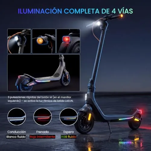 RS Patinete Eléctrico con Sensor de Huella Dactilar