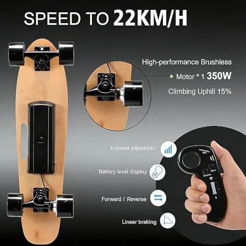 Skate Eléctrico Longboard y Tabla Skate con Control Remoto,