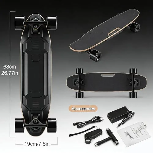 Skate Eléctrico Longboard y Tabla Skate con Control Remoto,