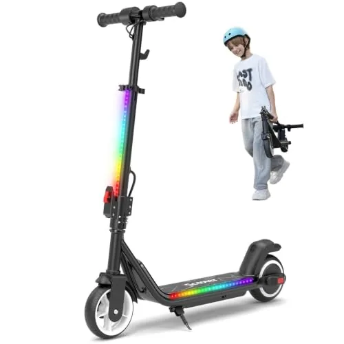iScooter Patinete eléctrico para niños con música y luz para 8 – 14 años, 200 W,