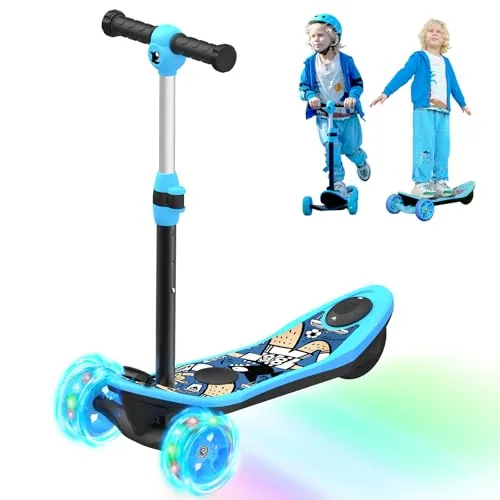 iScooter E-Scooter para niños de 3 a 8 años, 2 en 1 e-Step para niños con baterí