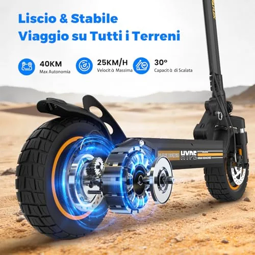 W9 - Patinete eléctrico todoterreno de 500 W, 6/10/15/25 km/