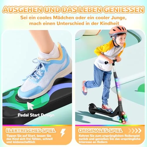 SISIGAD Patinete eléctrico para niños de 6 a 10 años con Luc