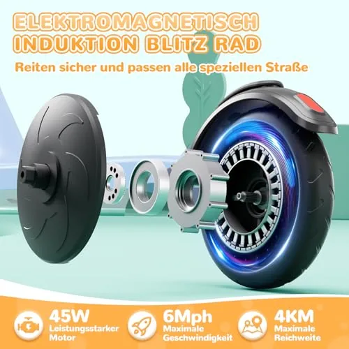 SISIGAD Patinete eléctrico para niños de 6 a 10 años con Luc