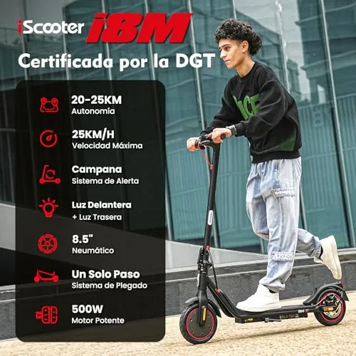 iScooter 8.5" Patinete Eléctrico Adultos Homologado DGT, 350