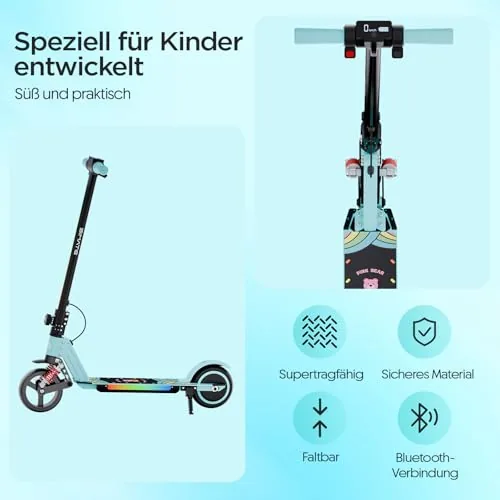 Patinete eléctrico infantil actualizado con frontal LED y lu