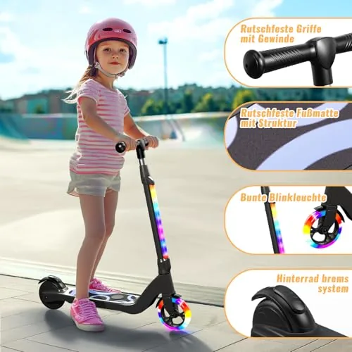 TST E - Patinete eléctrico para niños de 6 a 10 años, 5.3",